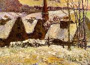 Paul Gauguin Breton Village in the Snow oil
